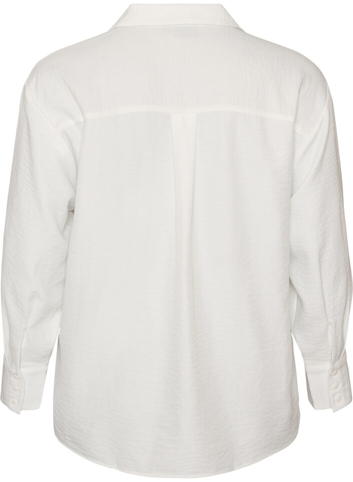 Chemise ample avec col en V, Blanc, Packshot image number 1