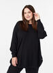 Blouse en maille avec boutons sur le c&ocirc;t&eacute;, Noir, Model image number 0