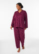 Pantalon de pyjama taille haute en coton, Bordeaux, Model image number 0