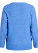 Blouse en maille chin&eacute;e &agrave; col rond, Bleu, Packshot image number 1