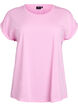 T-shirt &agrave; manches courtes en coton m&eacute;lang&eacute;, Rose, Packshot image number 0