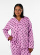 Chemise de pyjama en coton avec poche poitrine, Rose, Model image number 0