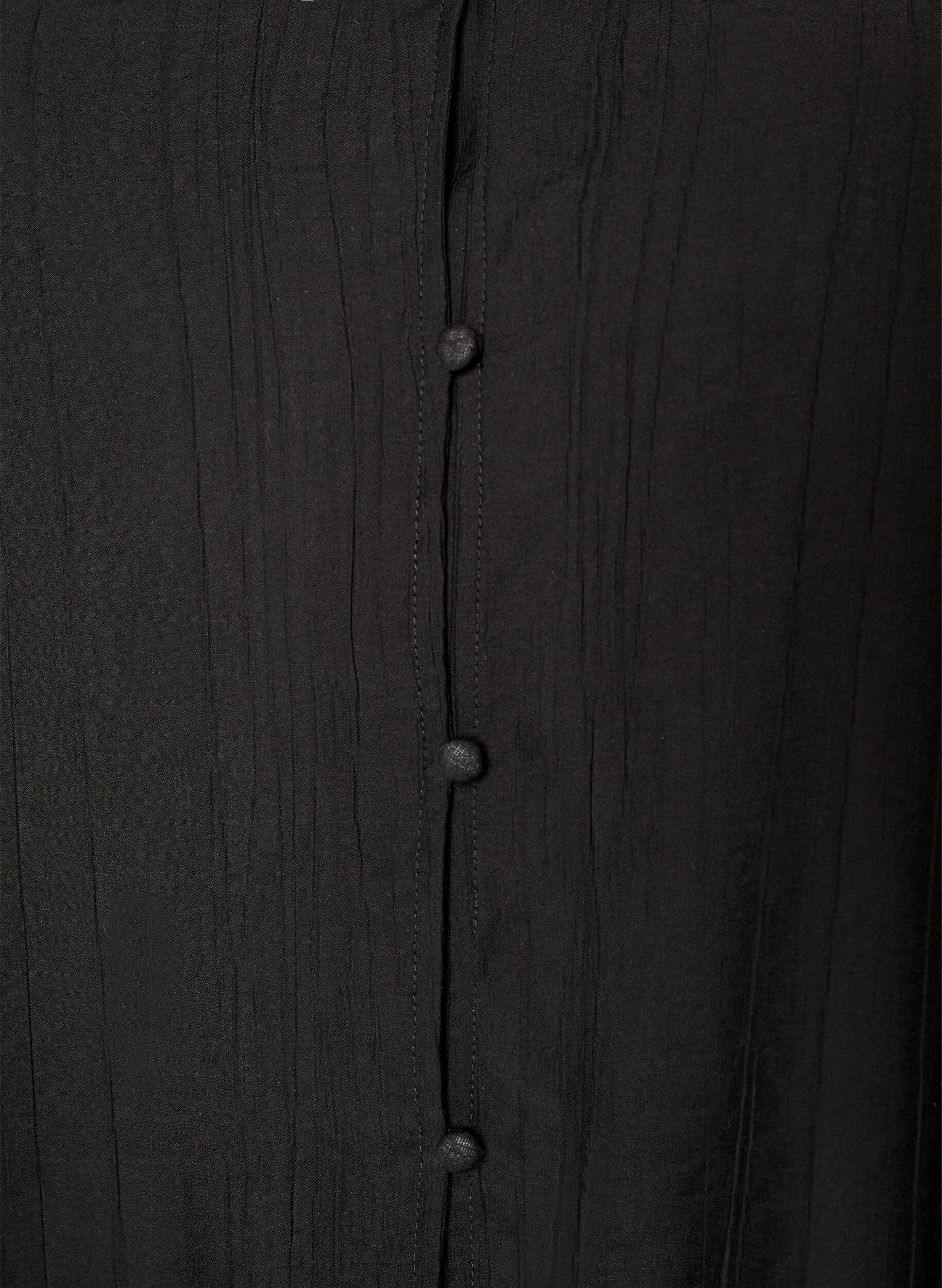 ZizziTunique ample &agrave; texture froiss&eacute;e et ourlet &agrave; volants, Noir, Packshot image number 2