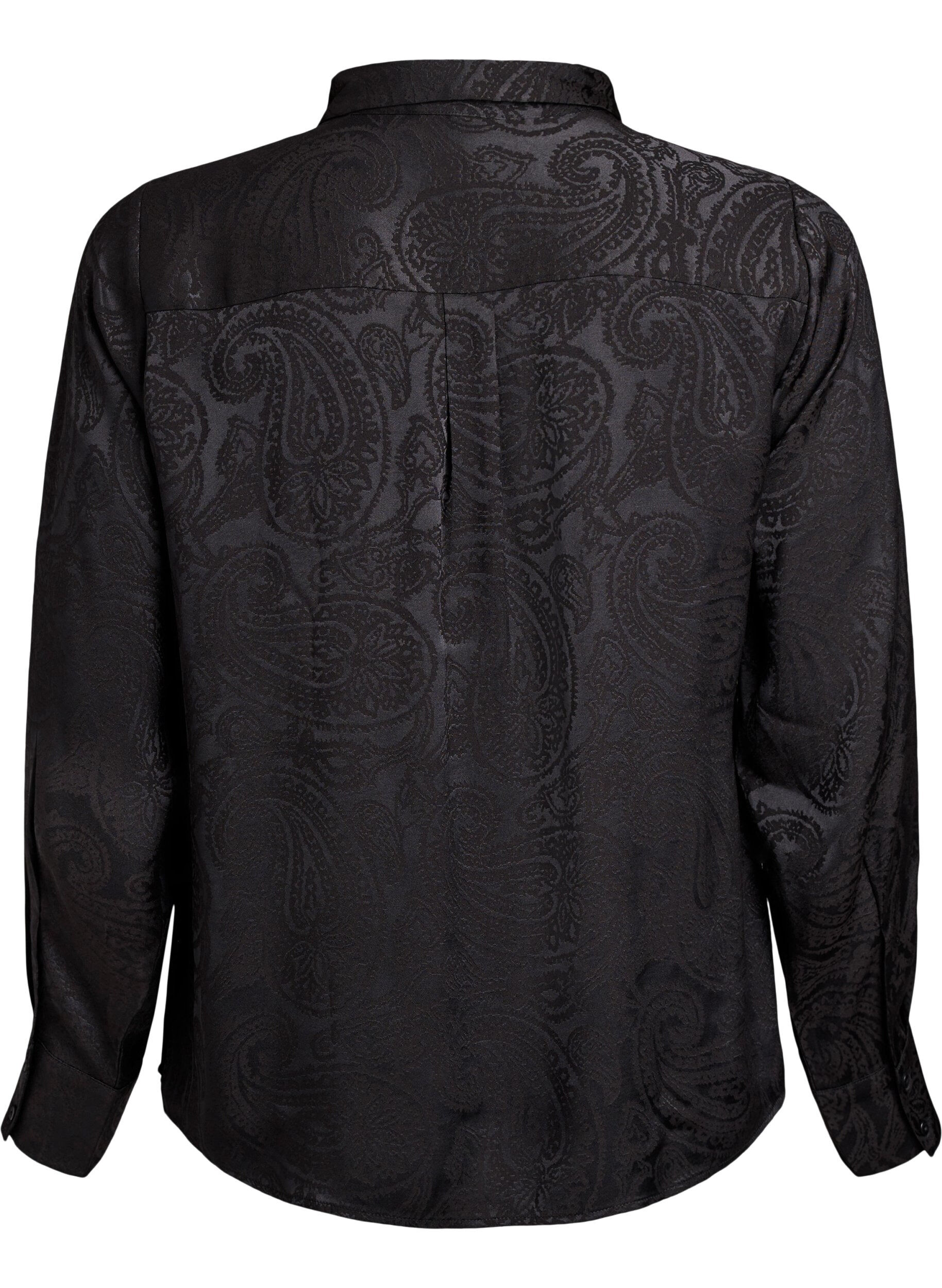 ZizziChemise &agrave; motif cachemire ton sur ton, Noir, Packshot image number 1