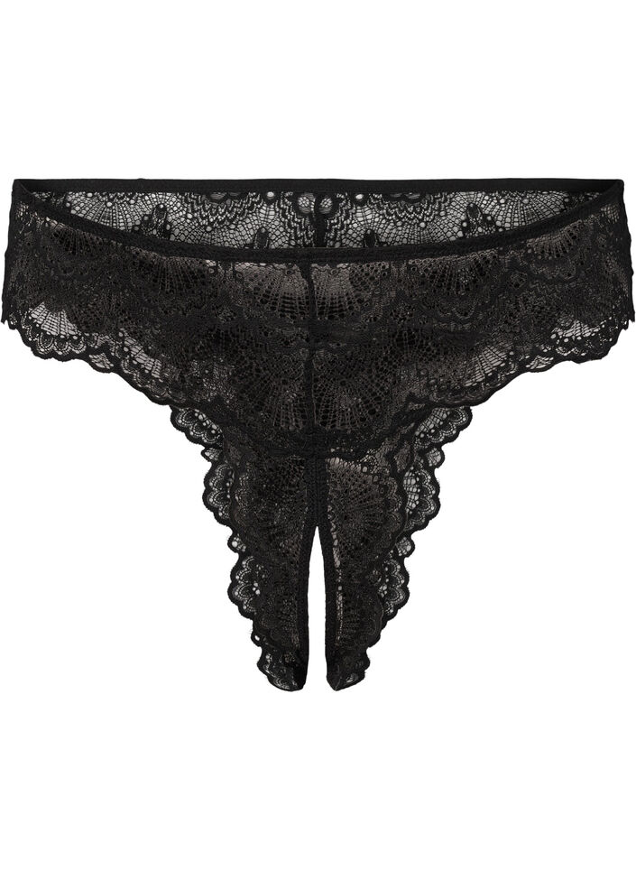 String en dentelle sans fond, Black, Packshot image number 0
