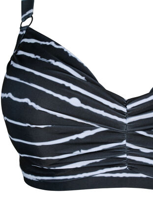 Soutien-gorge de bikini imprimé avec armature, Black White Stripe, Packshot image number 2