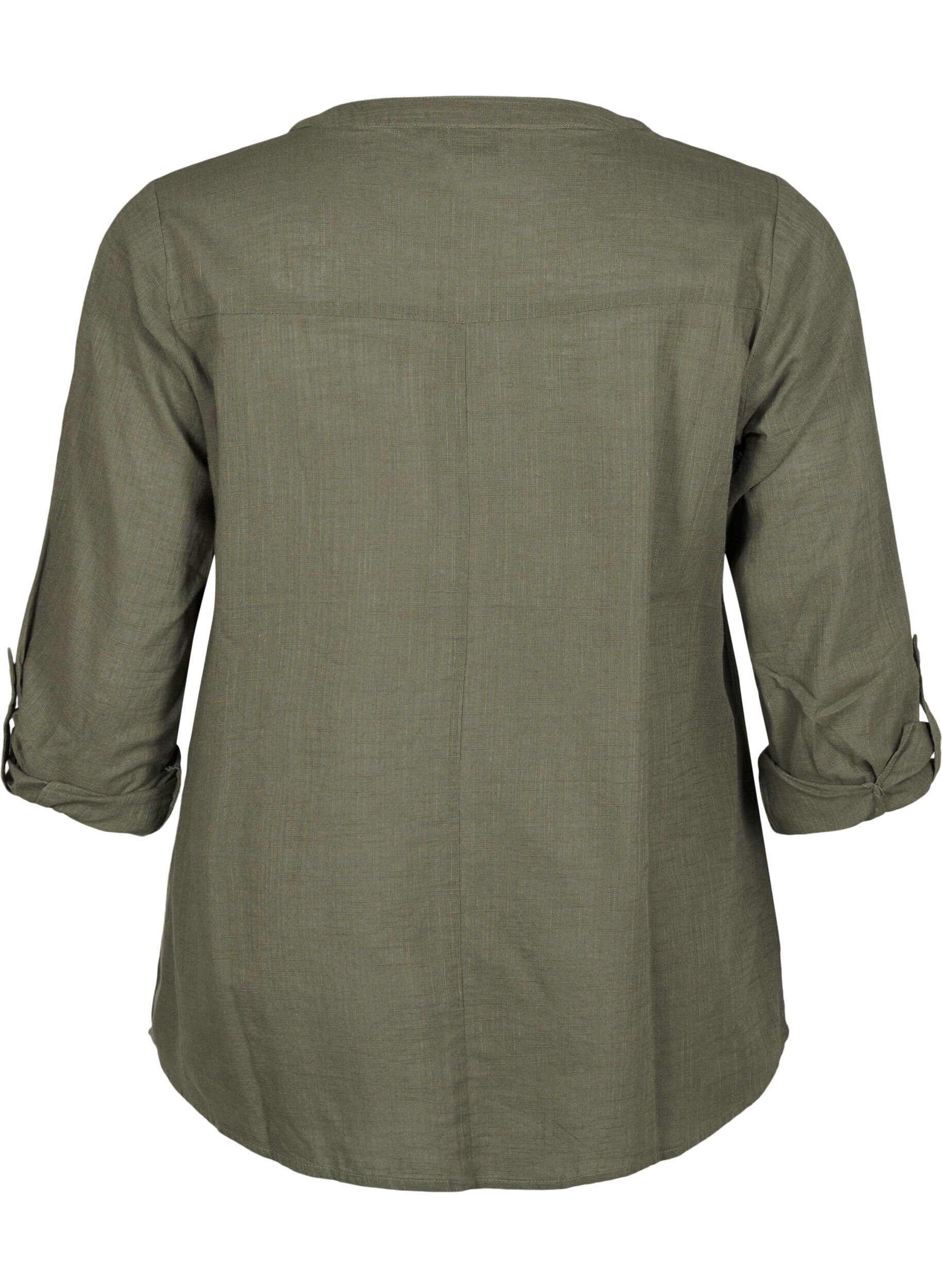 ZizziChemisier en coton avec un col en V, Vert, Packshot image number 1