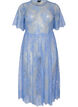 Robe mi-longue en dentelle transparente &agrave; manches courtes, Mauve, Packshot image number 0