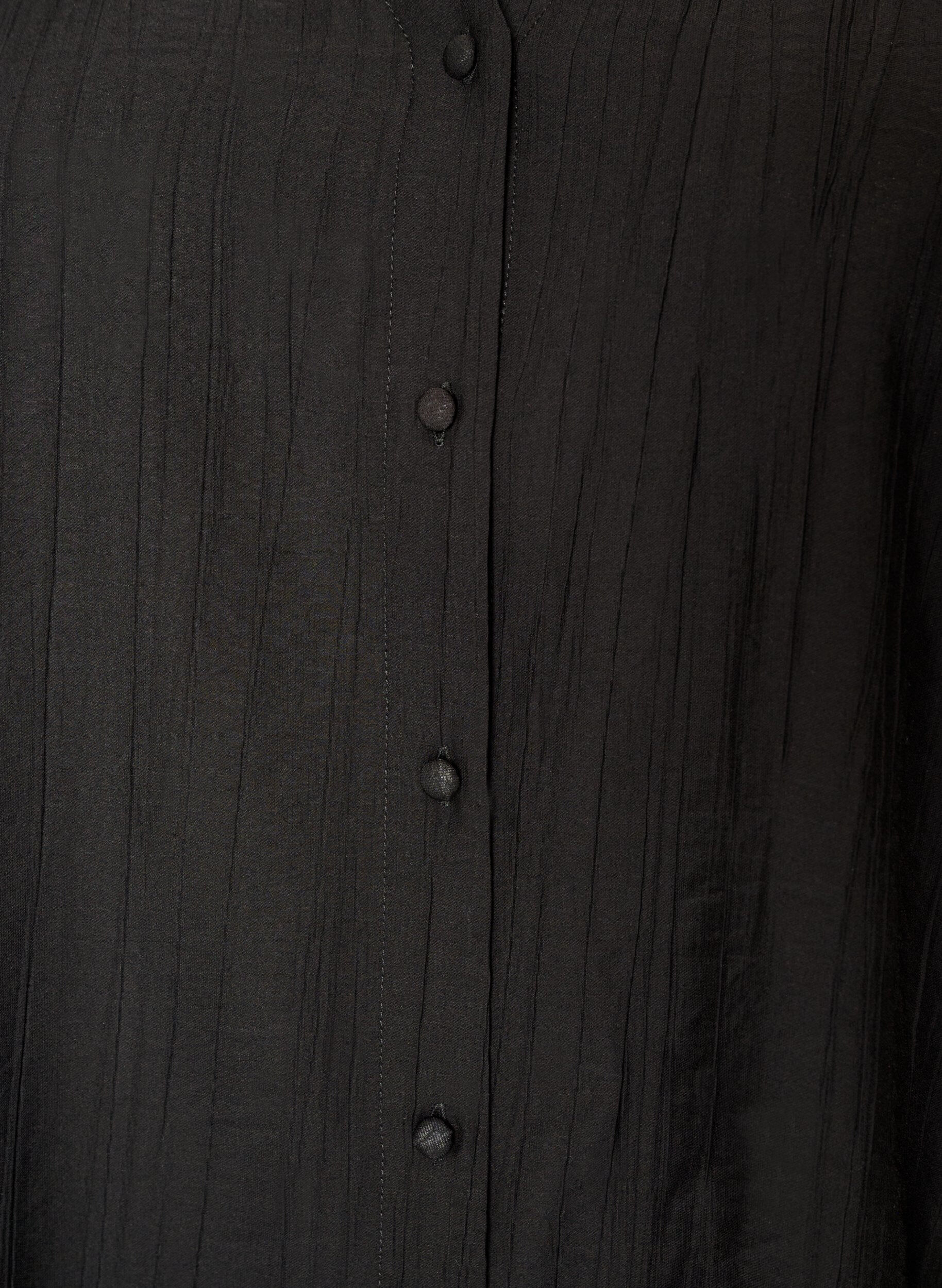 ZizziBlouse textur&eacute;e en viscose avec boutons, Noir, Packshot image number 2