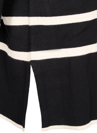 Robe en tricot rayée avec col montant et fermeture éclair, Black w. Birch, Packshot image number 3