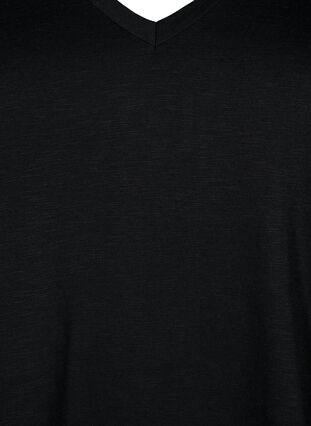 T-shirt basique à manches courtes et col en V, Black, Packshot image number 2