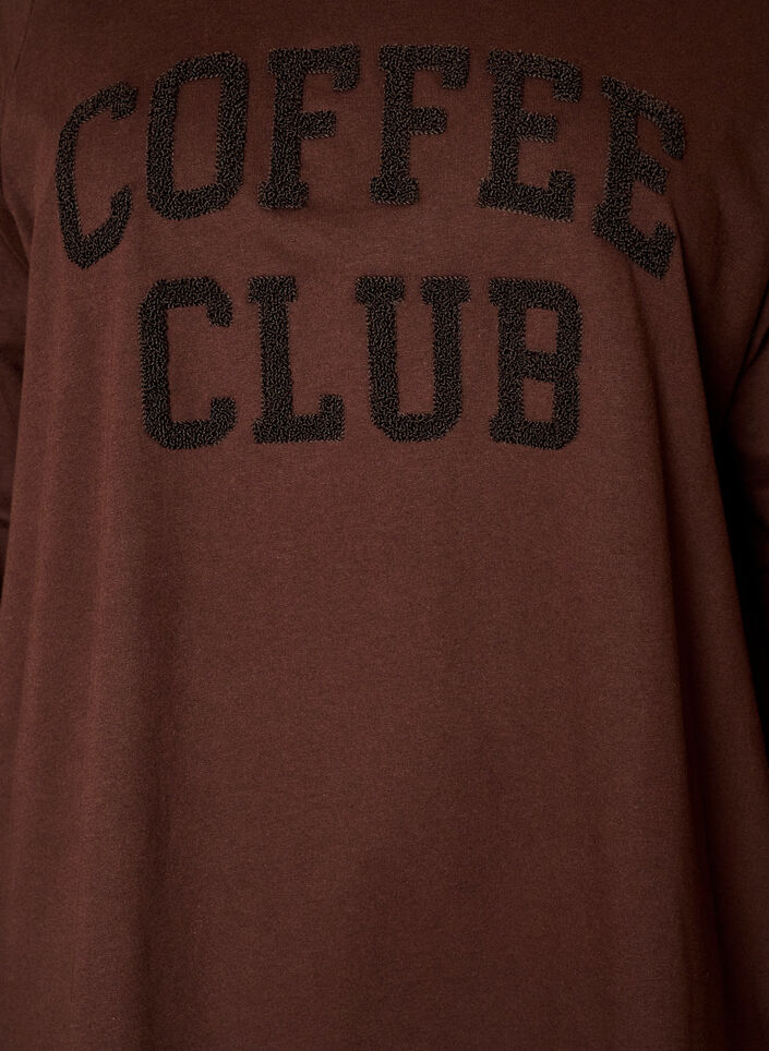 Sweat &agrave; capuche avec une inscription en bouclette, Marron, Packshot image number 2