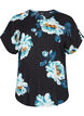 Blouse en viscose à manches courtes avec imprimé floral, Black Big Flower, Packshot image number 0
