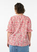 Blouse en coton avec encolure carr&eacute;e, Rouge, Model image number 2