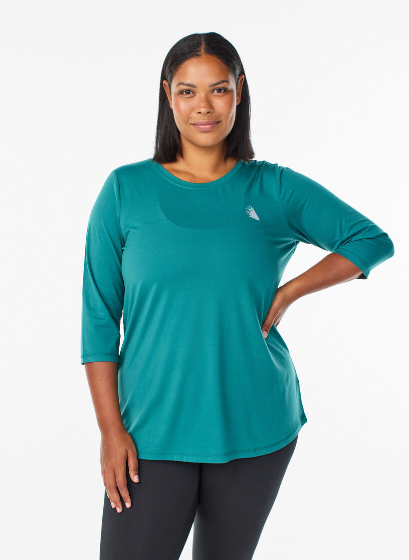 Haut de sport &agrave; manches 3/4, Vert, Model image number 0