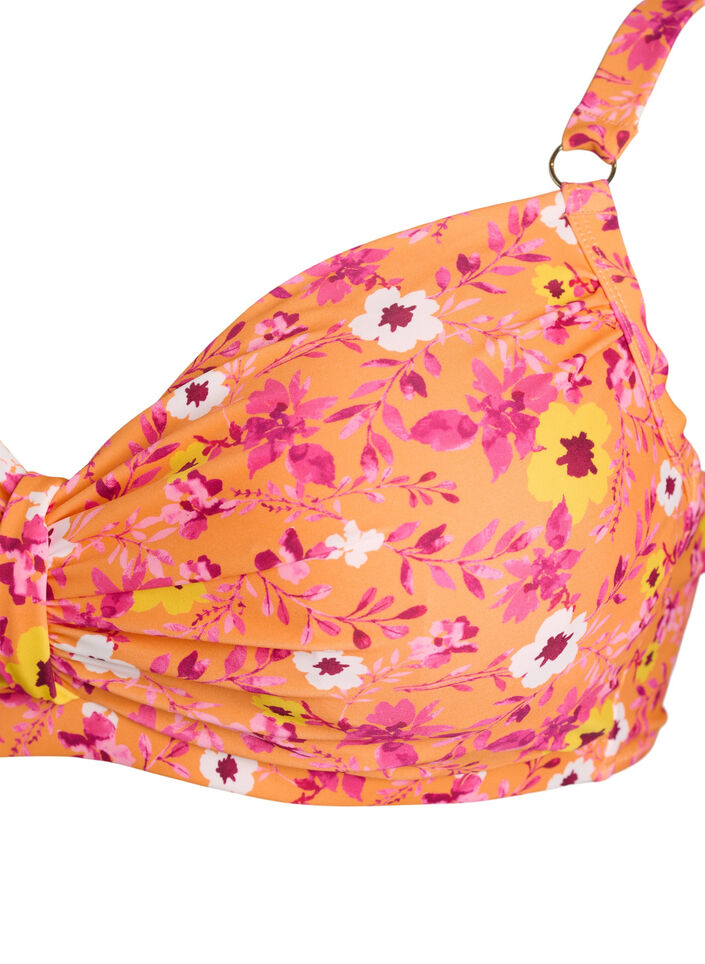 Haut de bikini avec armatures et imprim&eacute;, Orange, Packshot image number 2