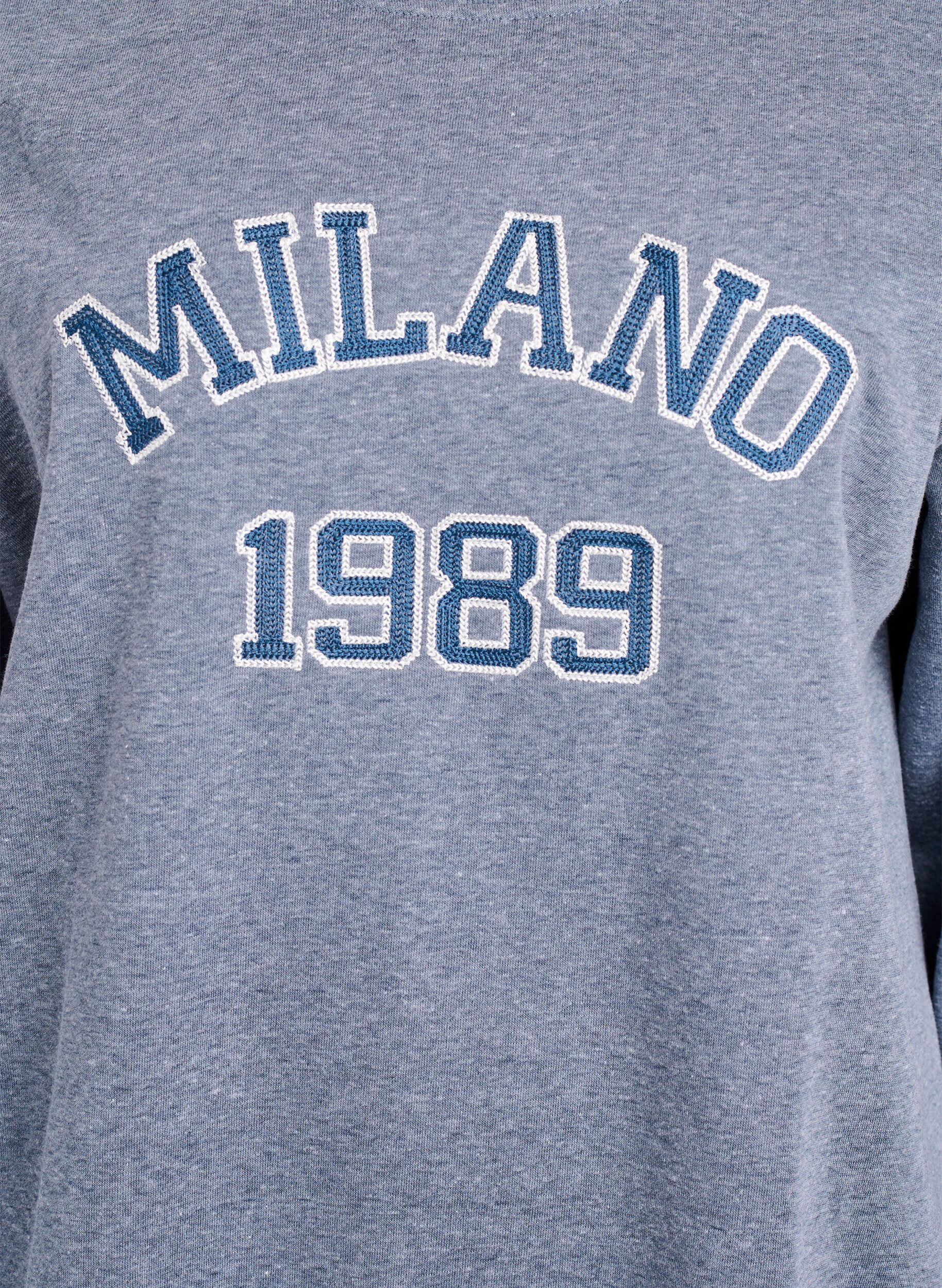 Zizzi Sweat-shirt avec motif Milan brod&eacute;, Gris anthracite, Packshot image number 2