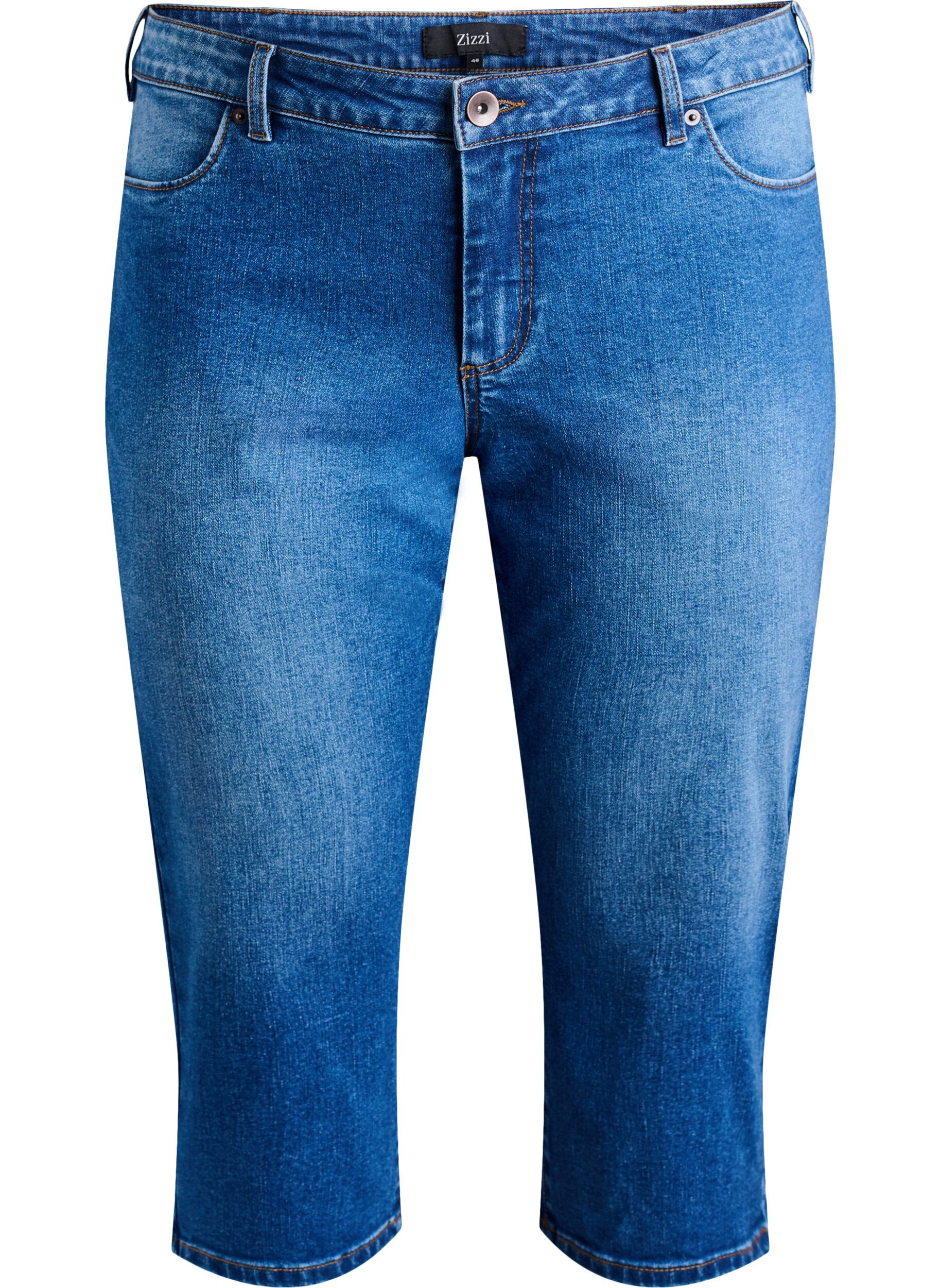 Zizzi Culotte Emily en denim slim fit, Bleu, Packshot image number 0