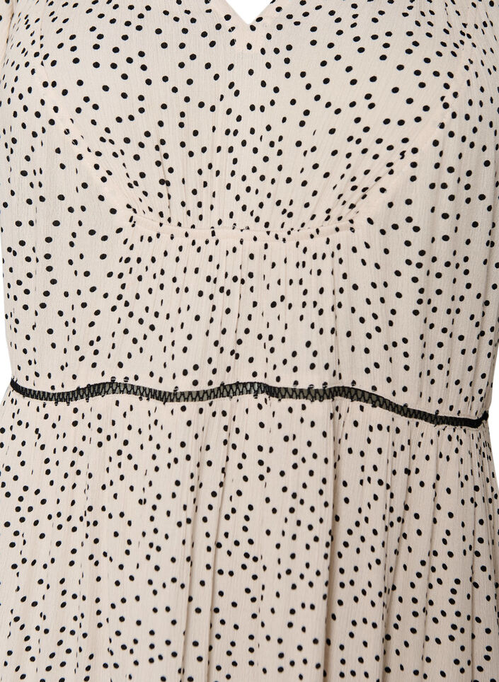 Robe midi en viscose &agrave; motif, Blanc, Packshot image number 2
