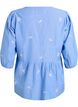 Blouse en coton brod&eacute;e de fleurs et fermeture boutonn&eacute;e, Bleu Clair, Packshot image number 1