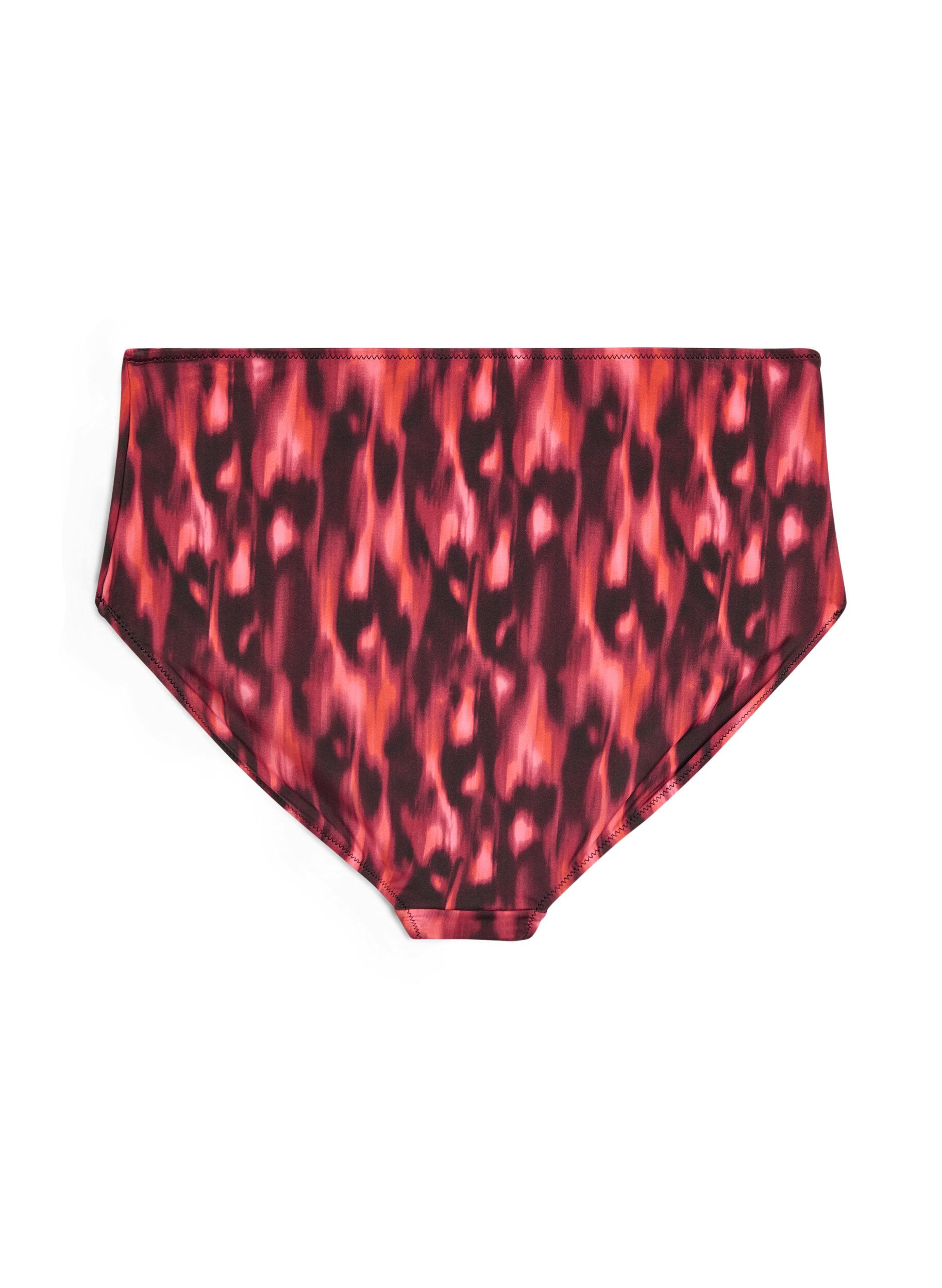 Zizzi Culotte de bikini imprim&eacute;e et taille haute, Rouge, Packshot image number 1
