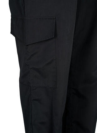 Pantalon cargo court avec élastique réglable, Black, Packshot image number 3