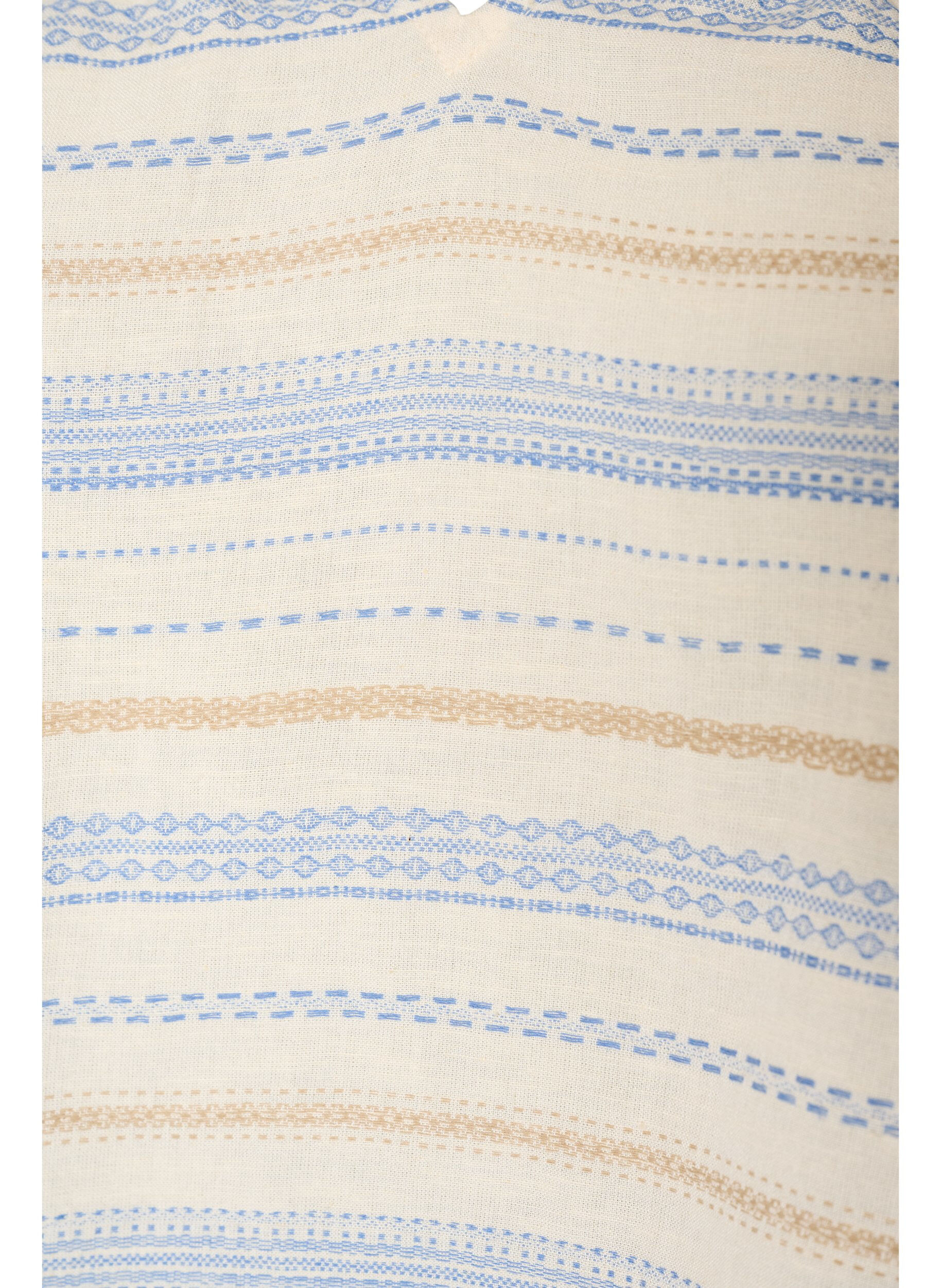 ZizziBlouse sans manches avec volants et rayures &agrave; motifs, Vanille, Packshot image number 2