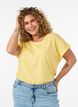 T-shirt &agrave; manches courtes en coton m&eacute;lang&eacute;, Jaune clair, Model image number 0