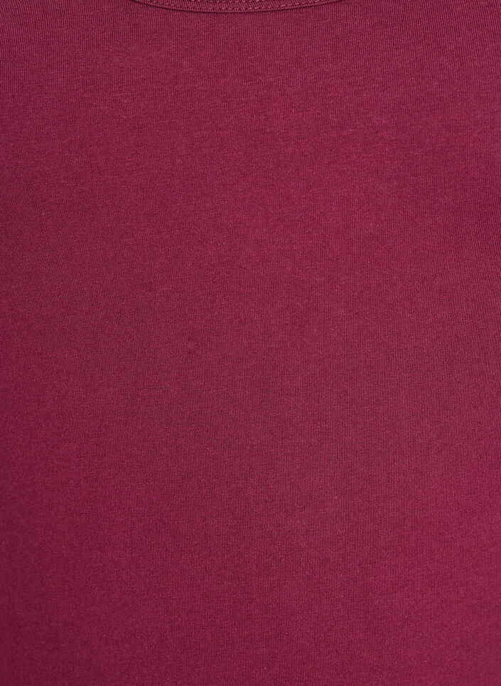Top basic uni en coton, Bordeaux fonc&eacute;, Packshot image number 2