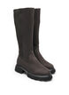 Botte haute en su&eacute;dine avec empi&egrave;cements c&ocirc;tel&eacute;s, Marron, Packshot image number 1
