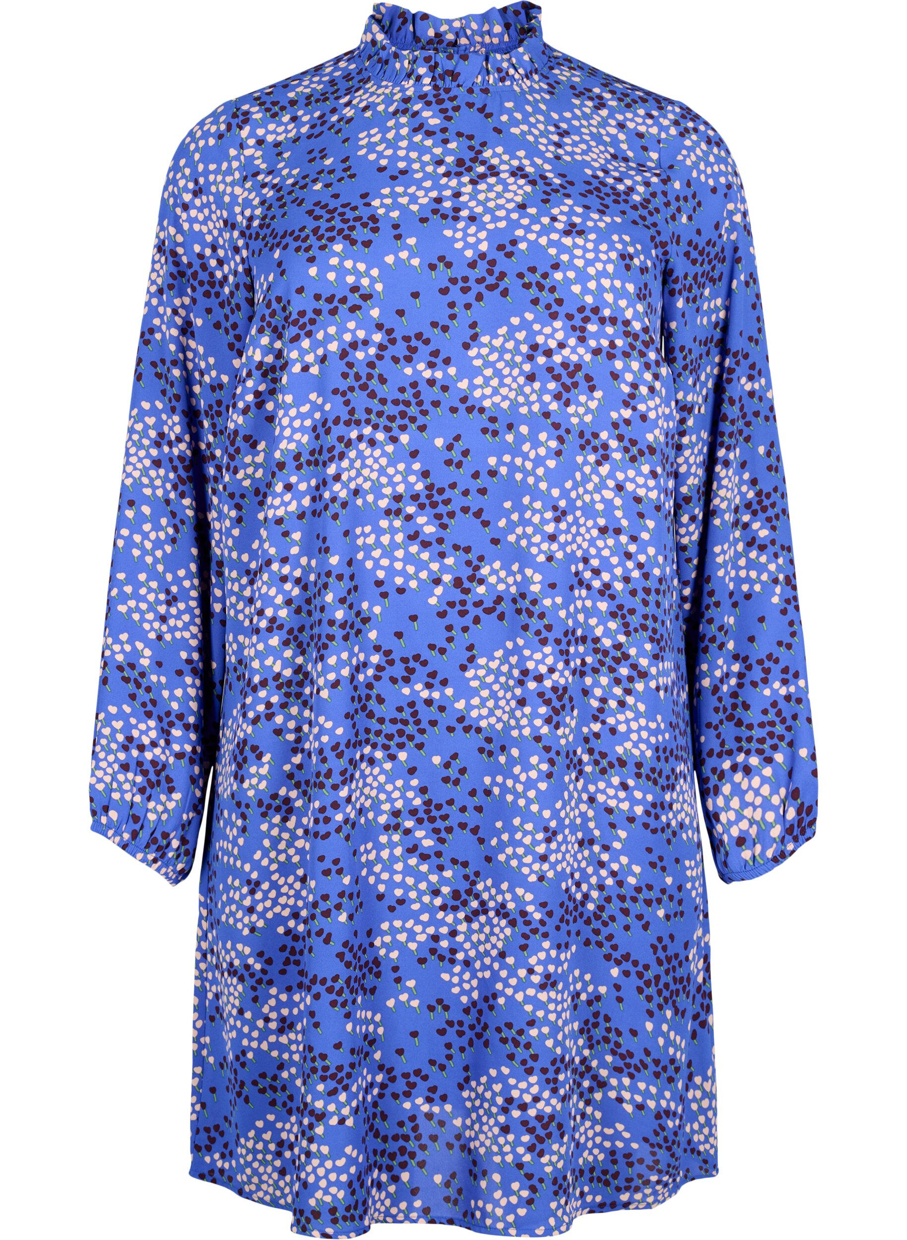 Zizzi FLASH - Robe &agrave; manches longues avec imprim&eacute;, Dazzling Blue AOP, Packshot image number 0