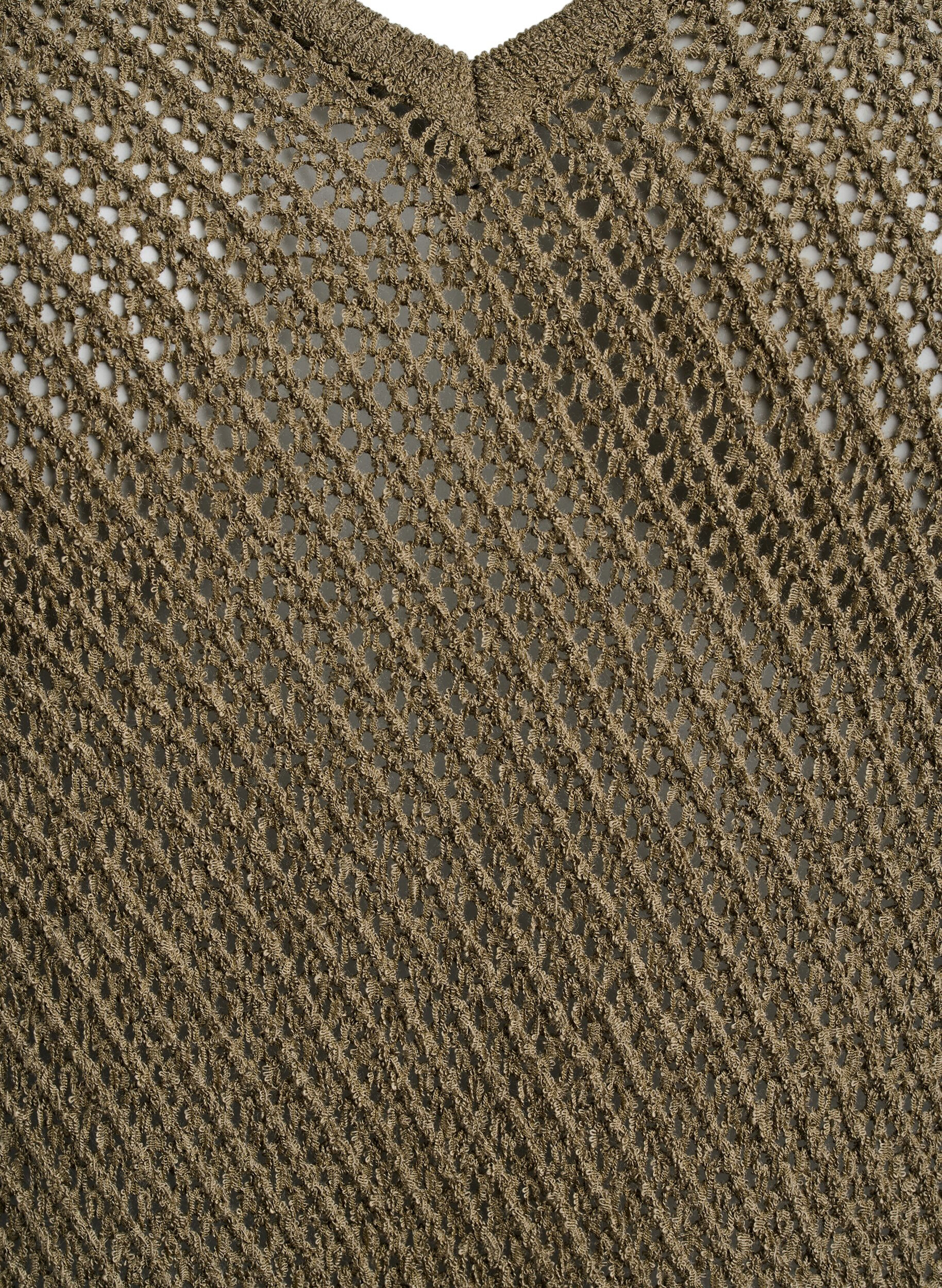 Zizzi FLASH - Haut tricot&eacute; sans manches avec col en V, Vert Kaki, Packshot image number 2