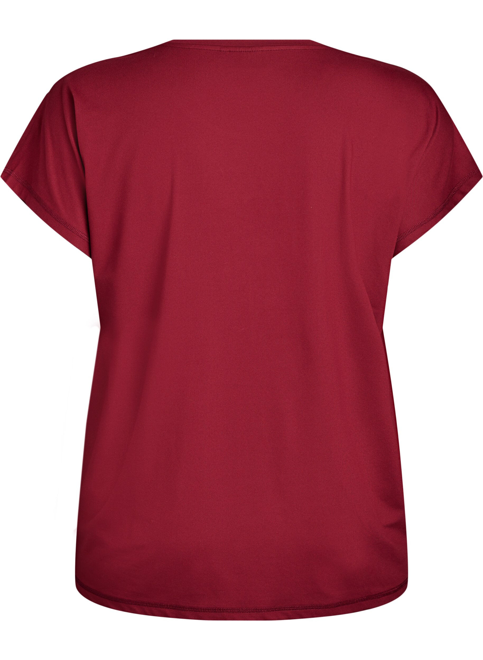 Zizzi T-shirt de sport couleur unie, Bordeaux, Packshot image number 1