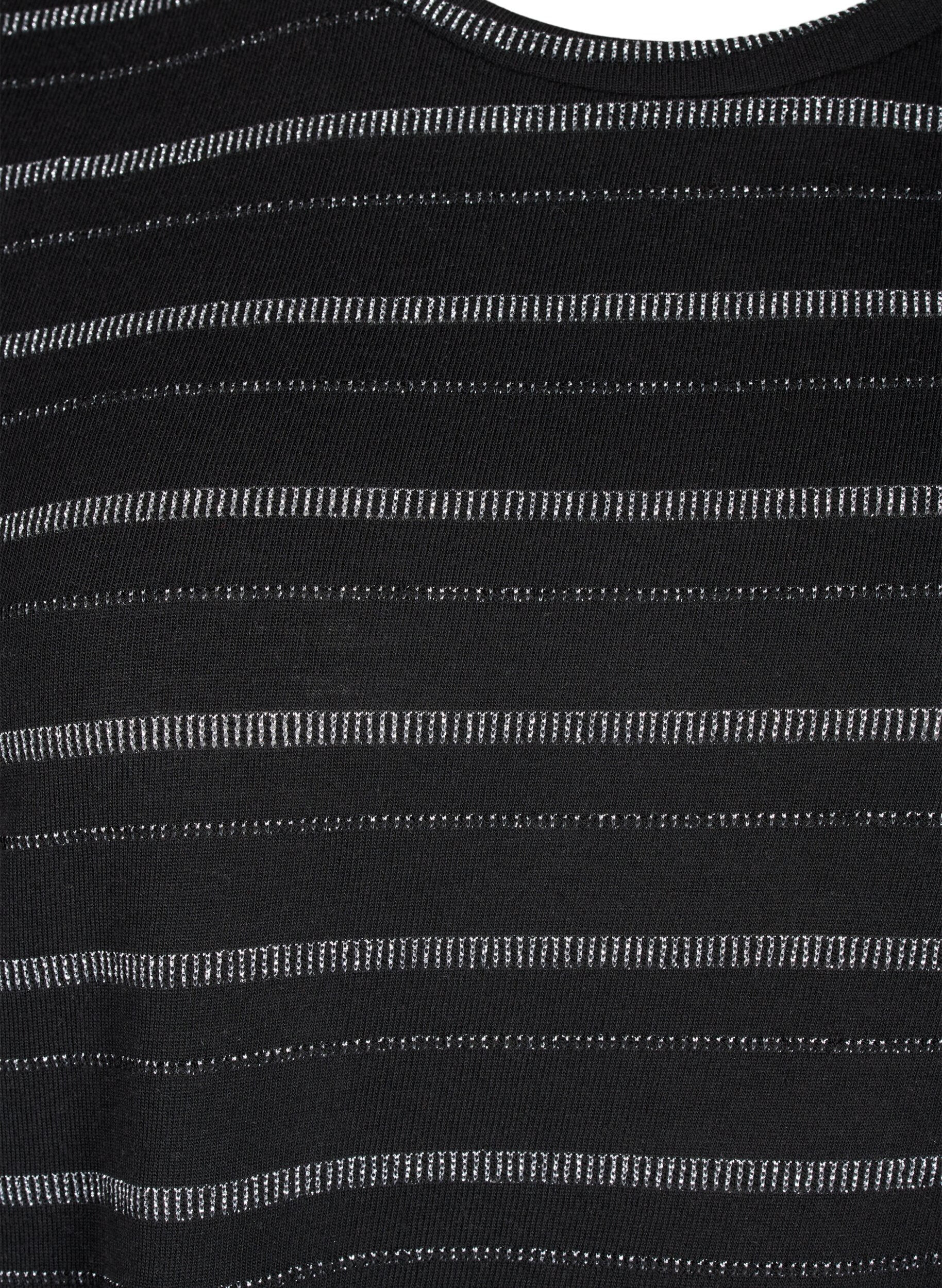 Zizzi T-shirt avec paillettes argent&eacute;es, Black w. Silver, Packshot image number 2