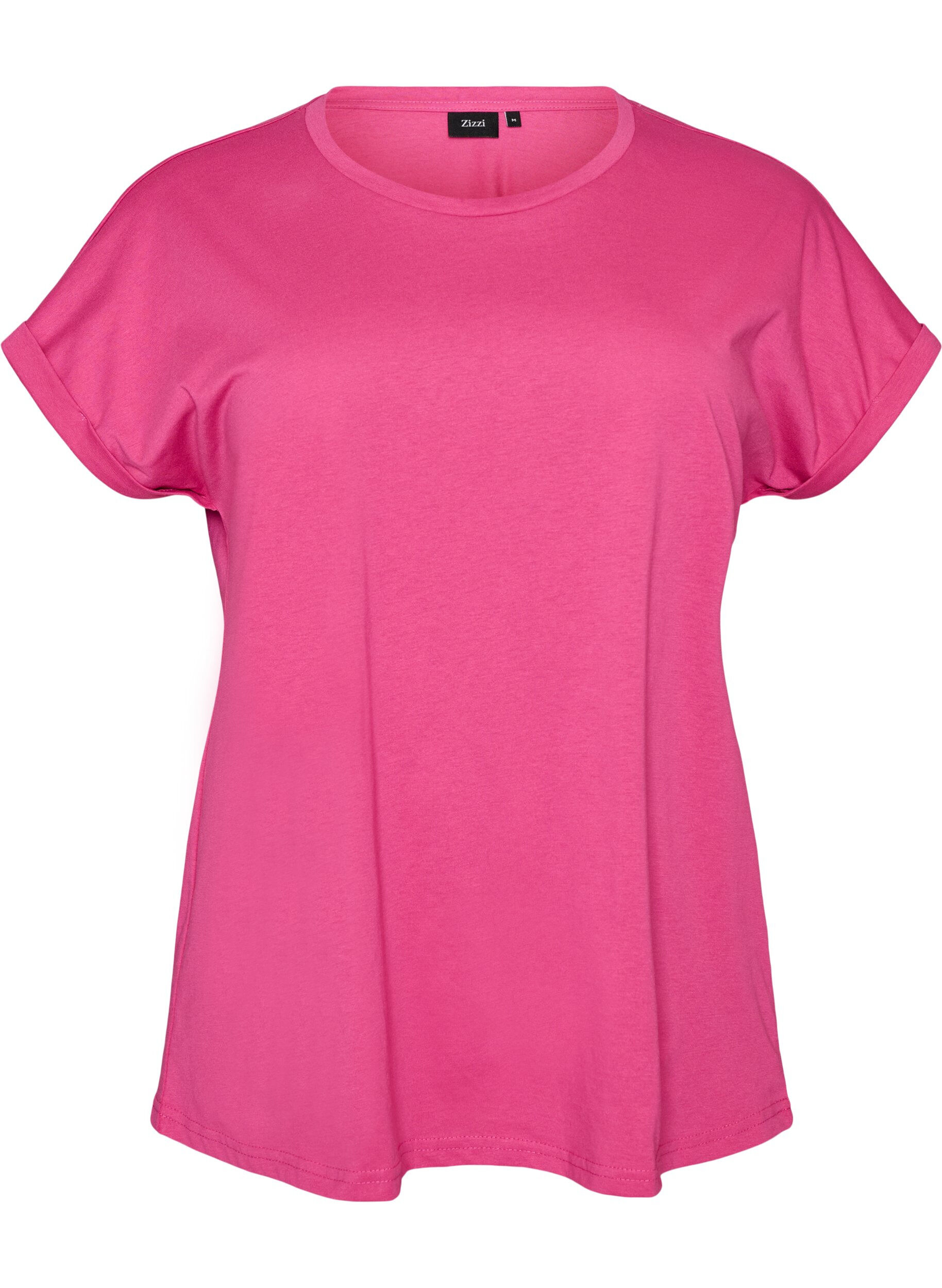 ZizziT-shirt &agrave; manches courtes en coton m&eacute;lang&eacute;, Rose, Packshot image number 0