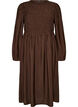 Robe midi en viscose avec smocks, Marron, Packshot image number 0