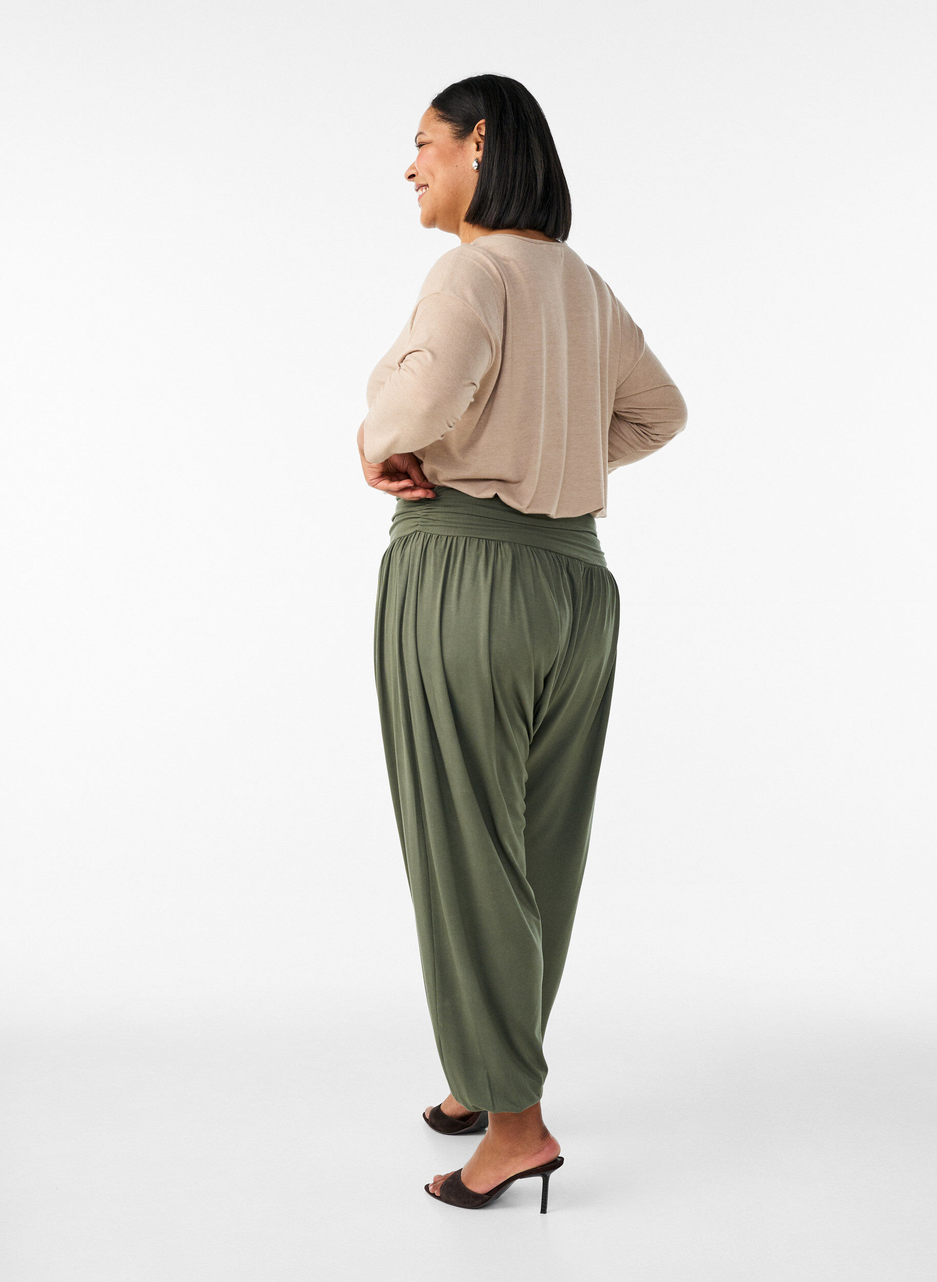 ZizziPantalon sarouel ample, Vert, Model image number 1