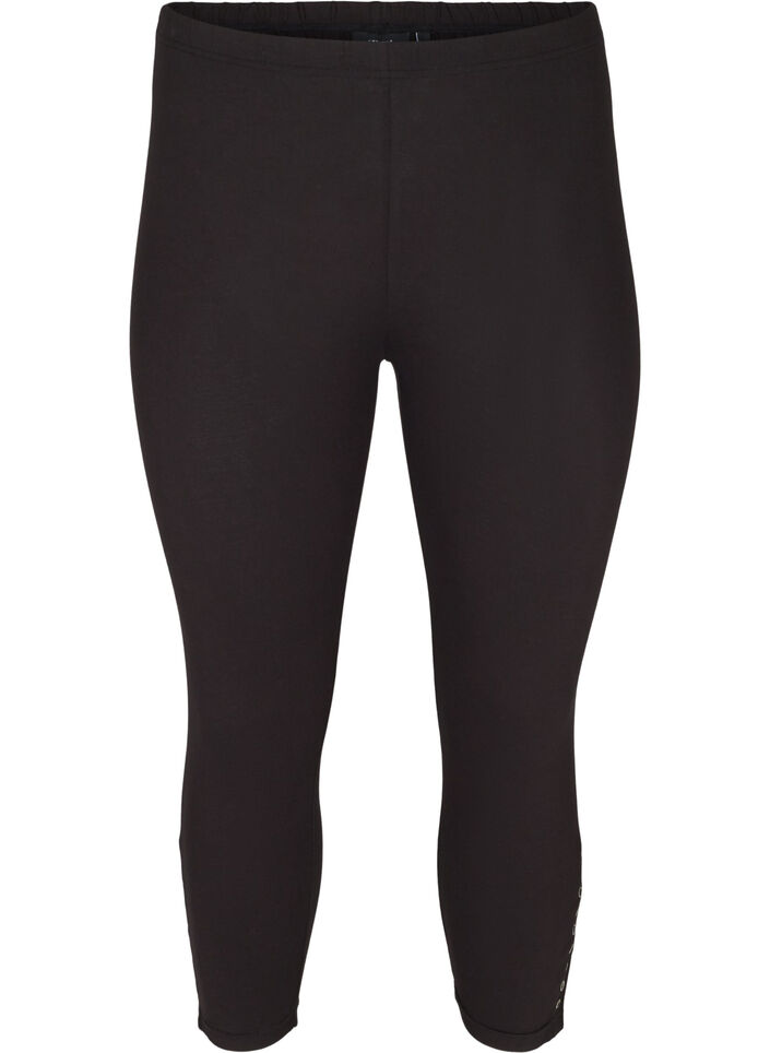 leggings 3/4 avec boutons, Noir, Packshot image number 0