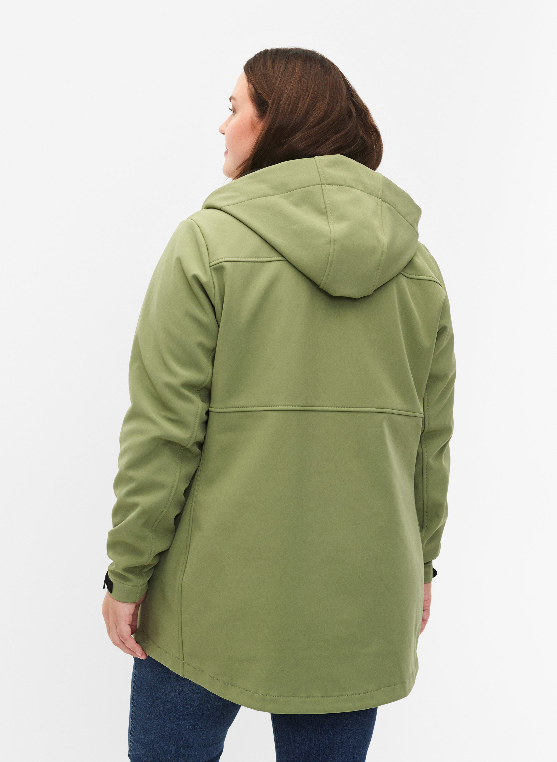 Zizzi  Veste softshell courte avec des poches, Oil Green, Model image number 1
