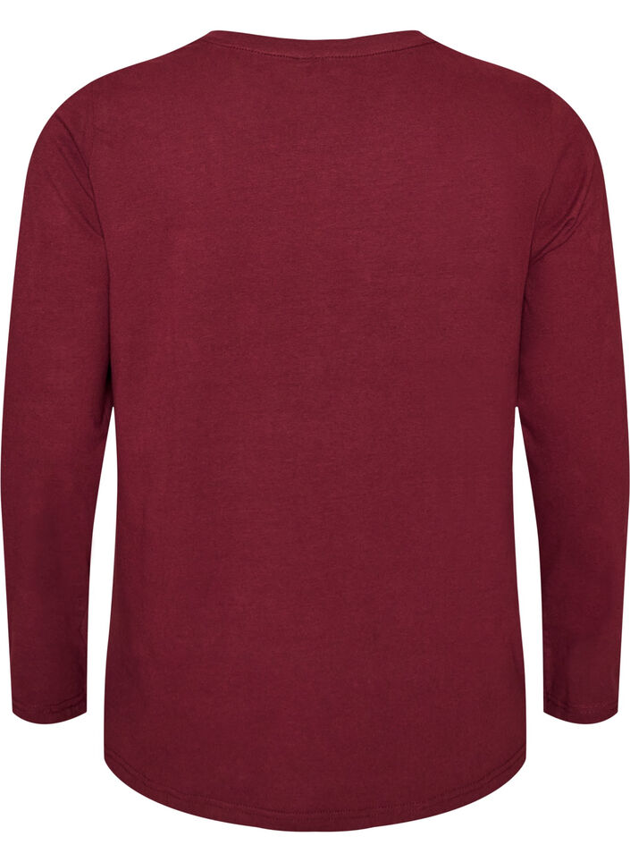 Blouse basique en jersey &agrave; manches longues, Bordeaux, Packshot image number 1