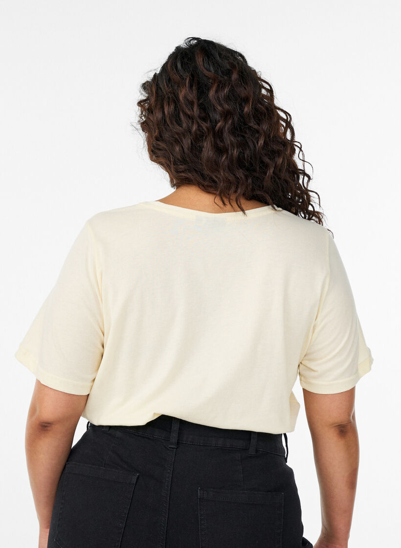 T-shirt imprim&eacute;, Jaune clair, Model image number 2