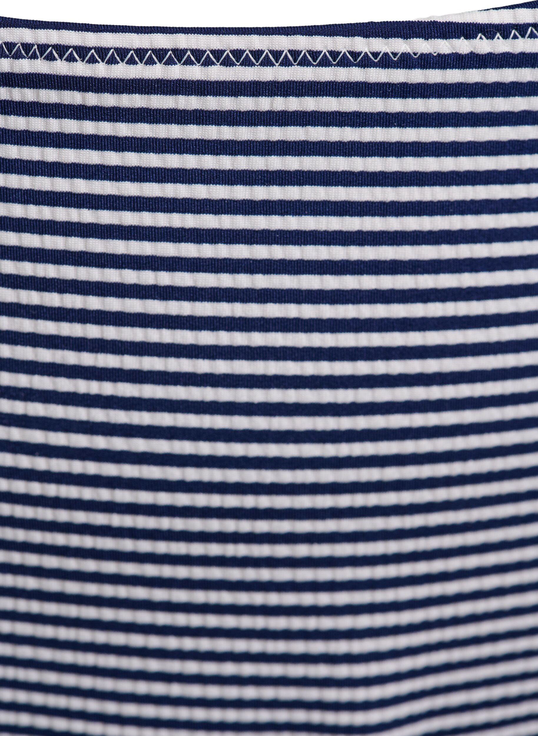 Zizzi Bas de bikinis avec texture ray&eacute;e et taille r&eacute;guli&egrave;re, Bleu, Packshot image number 2