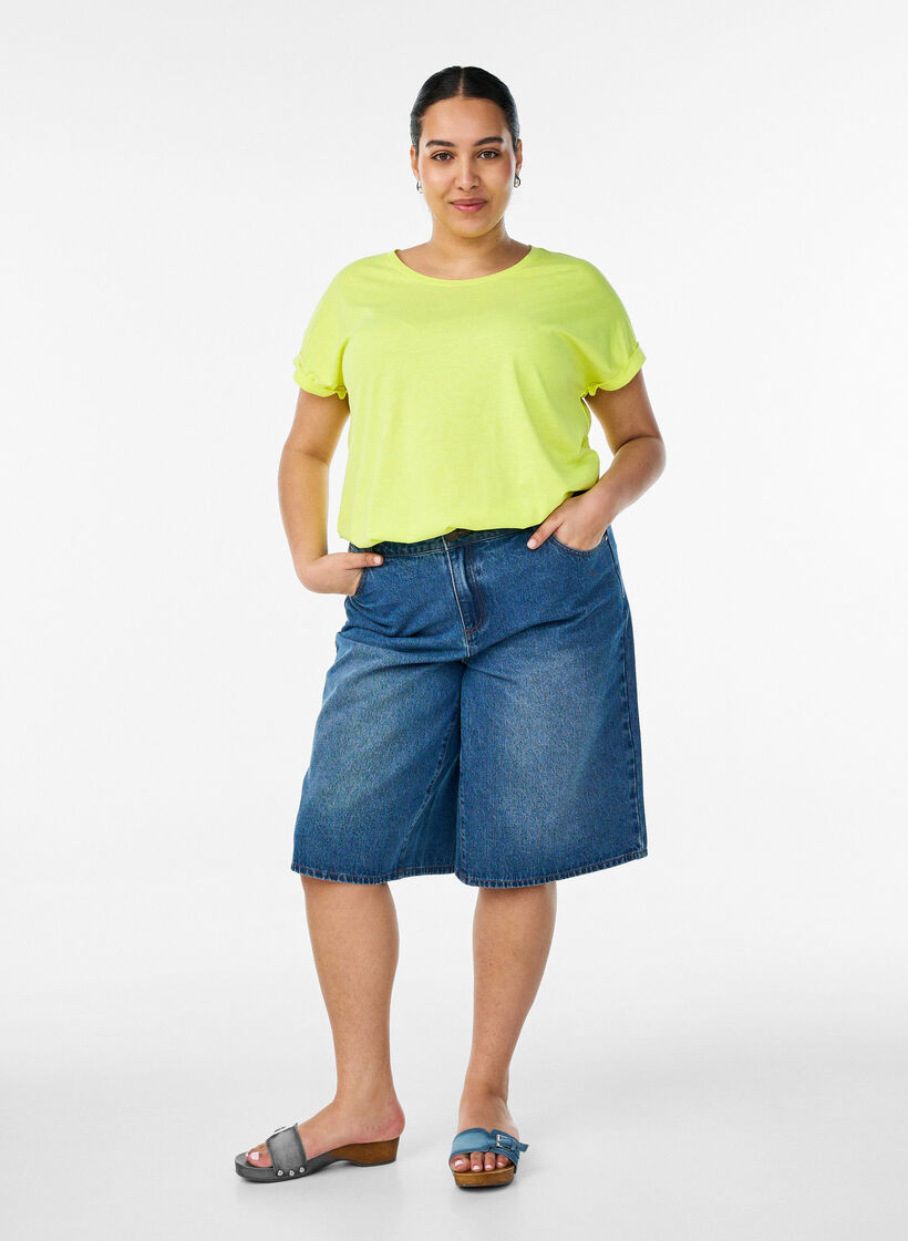 T-shirt en coton n&eacute;on, Jaune flashy, Model image number 1