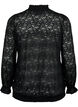 Blouse à manches longues en dentelle avec smocks, Black, Packshot image number 1