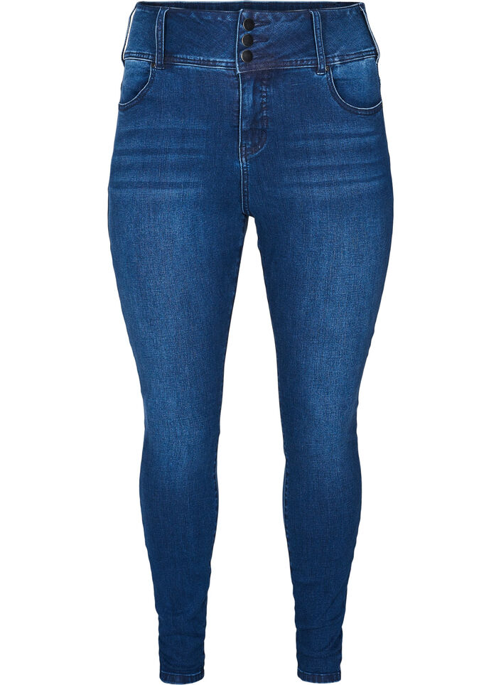 Jean Bea super slim avec taille extra haute, Bleu, Packshot image number 0
