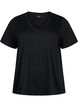 T-shirt basique &agrave; manches courtes et col en V, Noir, Packshot image number 0