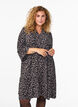 Robe trapèze courte à imprimé léopard, Gris anthracite, Model image number 0