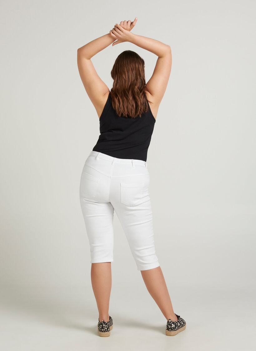 Jean coupe slim Emily capri, Blanc, Model image number 2