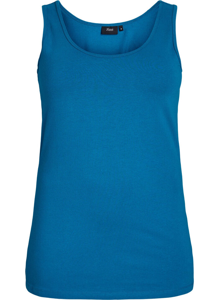 Haut uni Basic en coton, Bleu p&eacute;trole, Packshot image number 0
