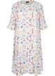 Robe midi florale &agrave; manches 3/4, Bleu, Packshot image number 0